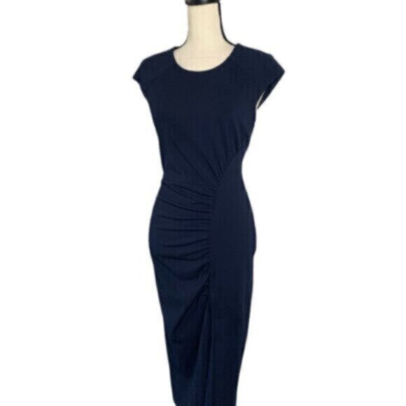 NWT Calvin Klein Side-Ruched Scuba Crepe Sheath Dress - Picture 8 of 17